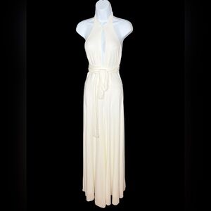 Halston Ariel White Jersey WideLeg Jumpsuit SZ 12
1045750 Evening Luxury